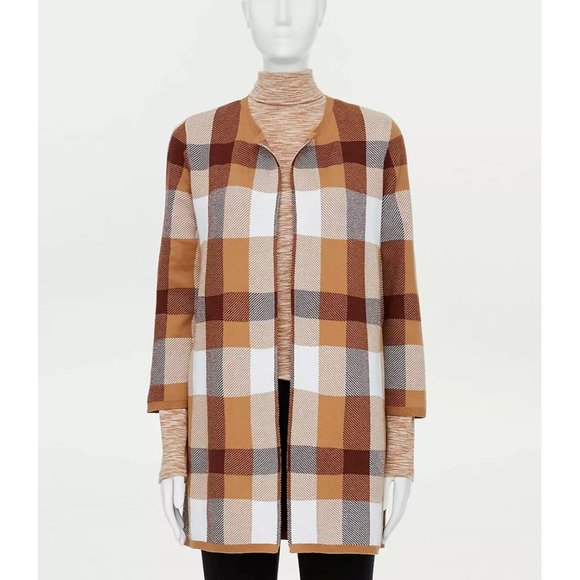 Loft Outlet Medium Plaid Coatigan 